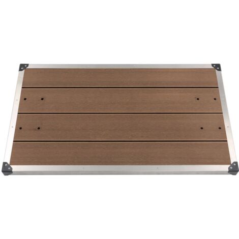 Vidaxl – Receveur de douche à encastrer 110x62 cm – WPC et acier inoxydable – Résistant à la corrosion – Installation facile avec accessoires inclus