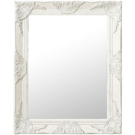 Miroir mural style baroque 50x60 cm Blanc vidaXL