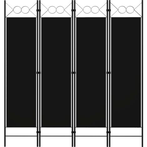 vidaXL Cloison de séparation 4 panneaux Noir 160 x 180 cm (1/5)