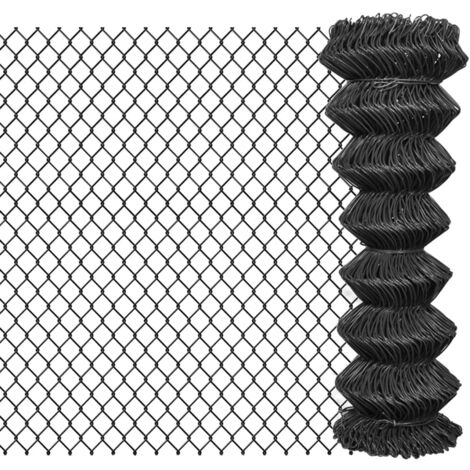 Vidaxl – Clôture à mailles en acier 25 m – Hauteur 1,25 m – Revêtement PVC résistant aux intempéries et UV – Grillage rigide gris - vidaXL358036