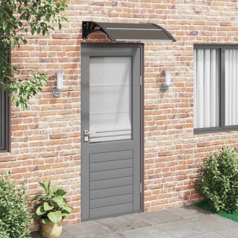 Vidaxl – Auvent de porte noir 80x75 cm en polycarbonate – Résistant aux intempéries – Installation facile avec accessoires inclus