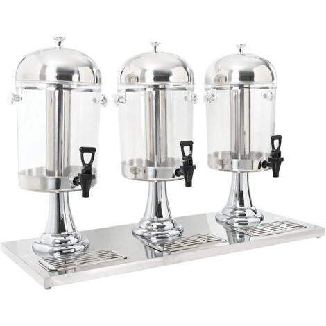 Distributeur de jus en acier inoxydable 3 x 8 L vidaXL