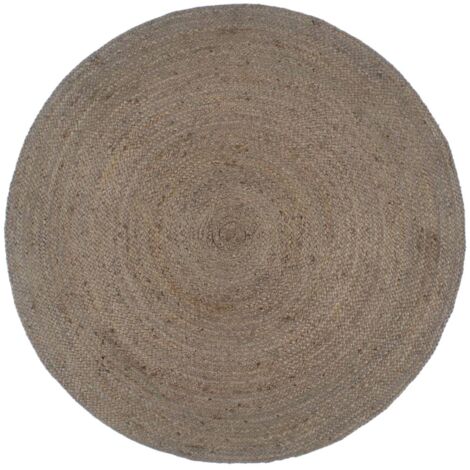 Tapis fait à la main Jute Rond 210 cm Gris vidaXL