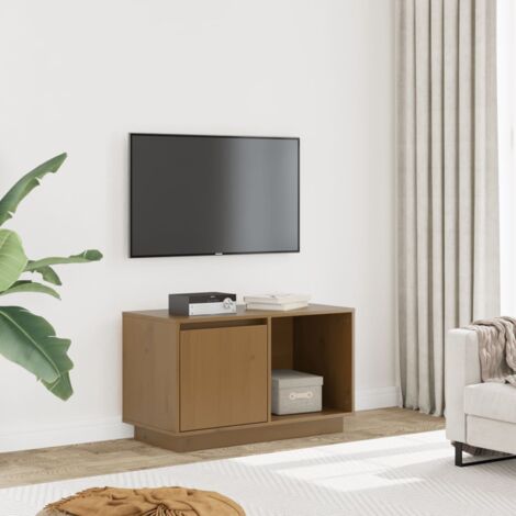 vidaXL TV Cabinet Honey Brown 74x35x44 cm Solid Wood Pine (1/5)