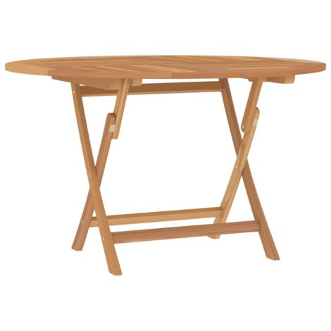 Table pliable de jardin Ø 110x75 cm bois massif de teck vidaXL