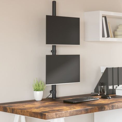vidaXL Support de moniteur double noir acier VESA 75/100 mm (1/5)