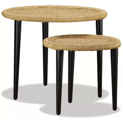 vidaXL Table basse 2 pcs jute naturelle (1/5)