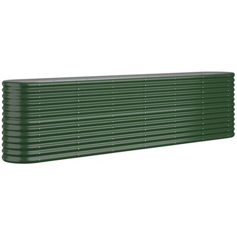 Lit surélevé de jardin Acier galvanisé 260x40x68 cm Vert vidaXL