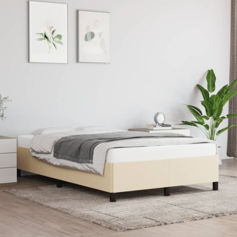 Cadre de lit sans matelas crème 120x190 cm tissu vidaXL