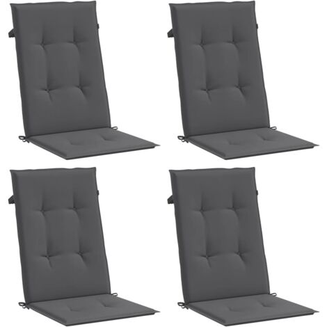 Vidaxl – Coussins de chaise de jardin à dossier haut – Lot de 4 – Résistants aux UV – Rembourrage en mousse – Design anti-glissement – Polyester anthracite (1/5)