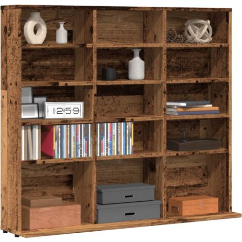 Vidaxl – Armoire à CD vieux bois 100x23x89,5 cm – Bois d'ingénierie résistant à l'humidité – Facile à nettoyer avec chiffon – Multifonctionnelle bureau/chambre