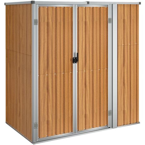 Abri à outils de jardin marron 161x89x161 cm acier galvanisé vidaXL
