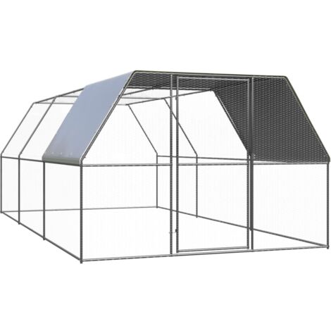 Vidaxl – Poulailler extérieur 3x6x2 m en acier galvanisé – Résistant aux UV et à l'eau – Sécurisé avec serrure – Pour 6 poules