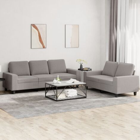 vidaXL Ensemble de canapés 2 pcs taupe tissu (1/5)