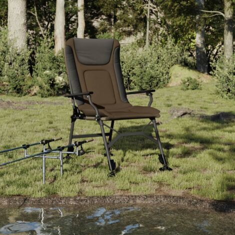 vidaXL Fishing Chair with Armrest Foldable Taupe (1/5)