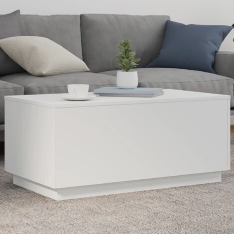 Vidaxl – Table basse fixe avec lumières LED RVB – Dimensions 90x50x40 cm – Bois d'ingénierie – Capacité de charge 70 kg