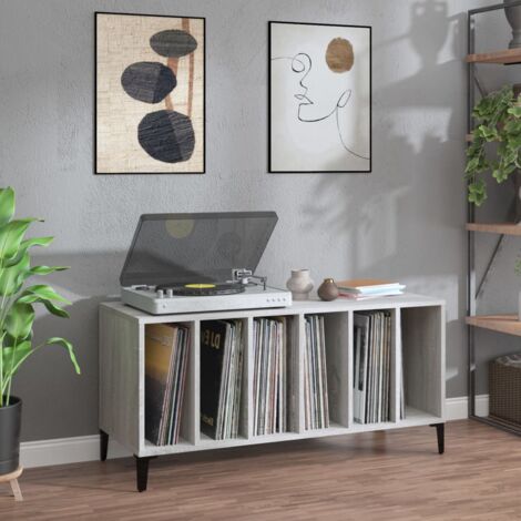 Armoire à disques sonoma gris 100x38x48 cm bois d'ingénierie vidaXL