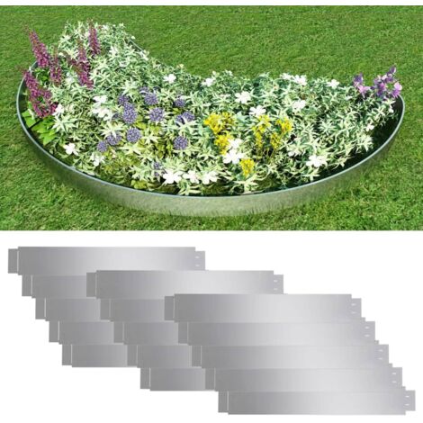 Clôture de pelouse flexible 15 pcs Acier galvanisé 100x14 cm vidaXL