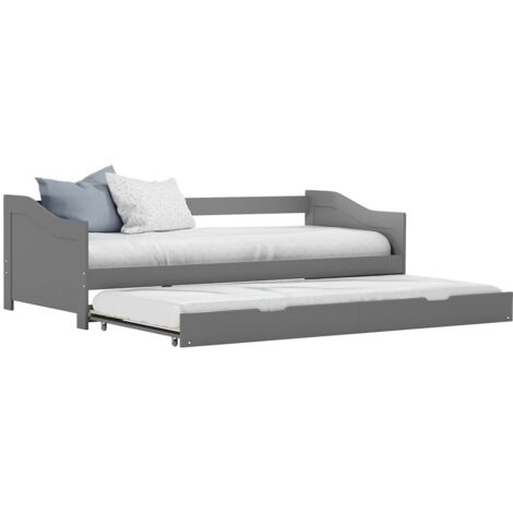 Cadre de lit extensible sans matelas gris 90x200 cm vidaXL