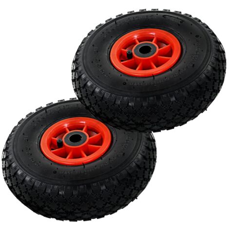 Vidaxl – Roues de diable 2 pcs caoutchouc 3.00-4 – Adhérence accrue pour terrains inégaux – Jantes en plastique robuste – Compatible chariots et brouettes