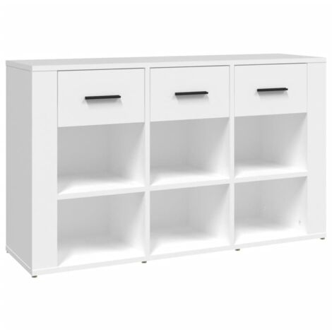 Vidaxl – Buffet blanc 100x30x59,5 cm en bois d'ingénierie – Résistant à l'humidité – Grand espace de rangement – Idéal pour objets décoratifs (1/5)