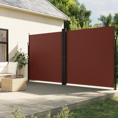 Auvent latéral rétractable Marron 200x1200 cm vidaXL