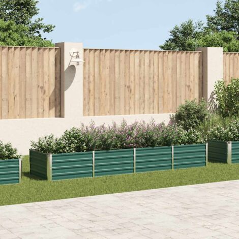Lit surélevé de jardin Acier galvanisé 320x80x45 cm Vert vidaXL