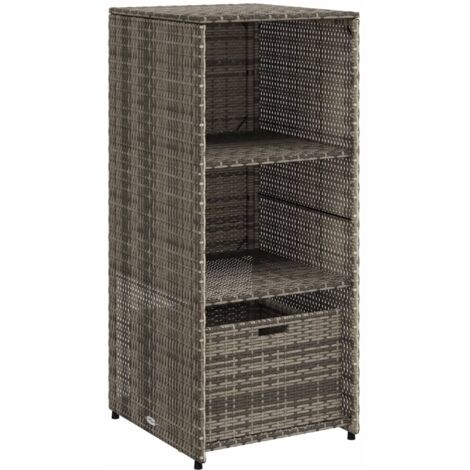 vidaXL Armoire de rangement de jardin gris 50x55x115 cm résine tressée