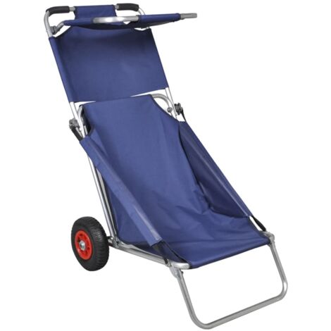 Vidaxl – Chariot de jardin pliable avec roues tout-terrain – Charge maximale 80 kg – Tube aluminium léger – Dimensions 121 x 65 x 22 cm plié