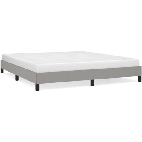 Vidaxl – Cadre de lit 180x200 cm en tissu gris clair – Pieds robustes – Lattes en contreplaqué pour soutien optimal – Montage facile (1/5)