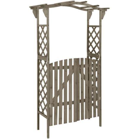 Vidaxl – Pergola avec portail 116x40x204 cm – Bois de sapin massif – Résistante aux intempéries – Décoration jardin durable (1/6)