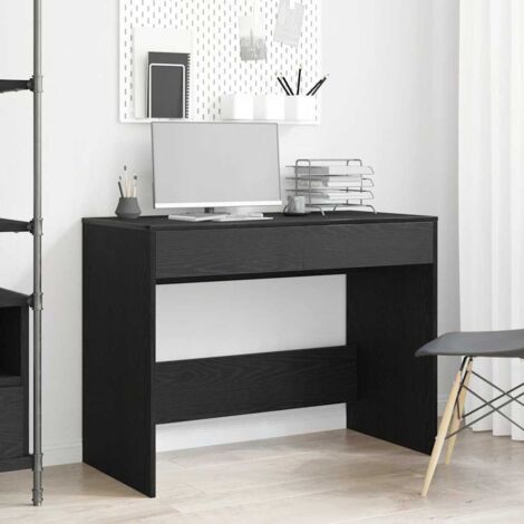 vidaXL Bureau chêne noir 101x50x76,5 cm Bois d'ingénierie