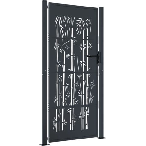 Vidaxl – Portail aluminium anthracite 100x200 cm – Acier galvanisé – Design découpé au laser – Système verrouillable – Installation facile
