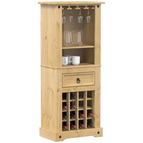 Casier à vin Corona 56x35x120 cm bois massif de pin vidaXL541966