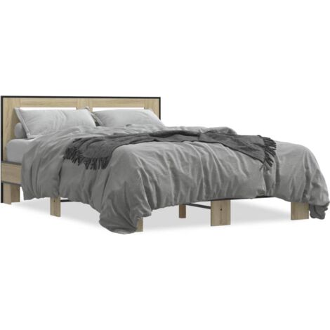 Cadre de lit sans matelas chêne sonoma 120x200 cm vidaXL (1/7)