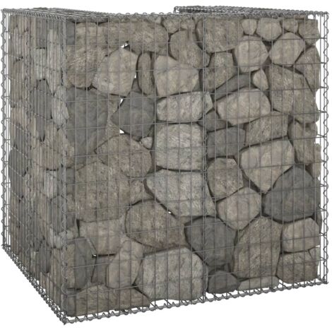 vidaXL Mur en gabion pour poubelle Acier galvanisé 110x100x110 cm (1/5)