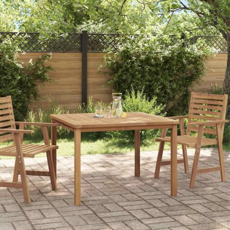 Table à dîner de jardin 110x110x77 cm Bois de teck solide vidaXL