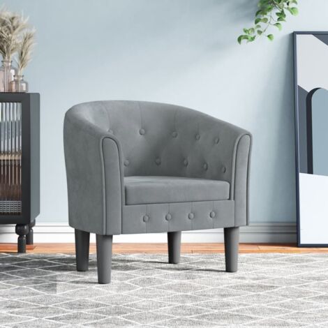 vidaXL Chaise cabriolet gris foncé velours (1/6)