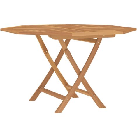 Vidaxl – Table de jardin pliable 110x110x75 cm en bois massif de teck – Résistante aux intempéries – Design compact pour espaces réduits