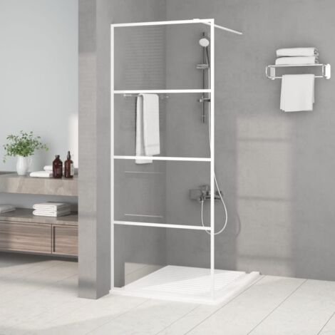 Vidaxl – Paroi de douche 80x195 cm en verre ESG transparent – Cadre blanc en aluminium – Résistance aux éclaboussures – Installation facile (1/6)