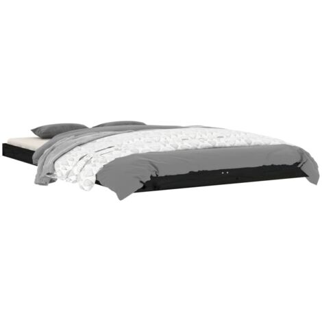 Cadre de lit sans matelas noir 120x190 cm bois de pin massif vidaXL