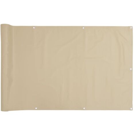 Vidaxl – Écran de balcon beige 90x300 cm – Tissu Oxford imperméable – Protection UV – Oeillets en aluminium – Corde synthétique incluse