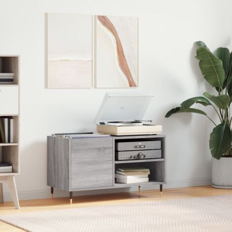 vidaXL Armoire à disques sonoma gris 85x38x48 cm bois