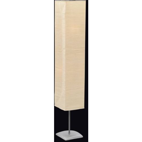 Vidaxl – Lampadaire salon 135 cm en acier laqué et abat-jour en papier de riz beige – 2 douilles E14 – Alimentation 220-240V