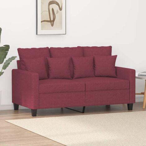 Canapé à 2 places Rouge bordeaux 120 cm Tissu vidaXL (1/5)