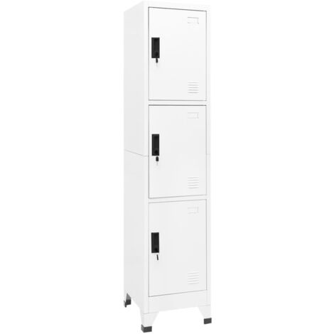 Vidaxl – Armoire à clés en acier blanc 38x45x180 cm – Compartiments verrouillables – Design moderne pour bureaux et écoles