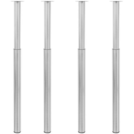 Pieds de table télescopiques 4 pcs Nickel brossé 710 mm-1100 mm vidaXL