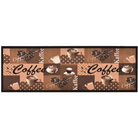 Tapis de cuisine lavable Marron café 60x180 cm vidaXL (1/5)