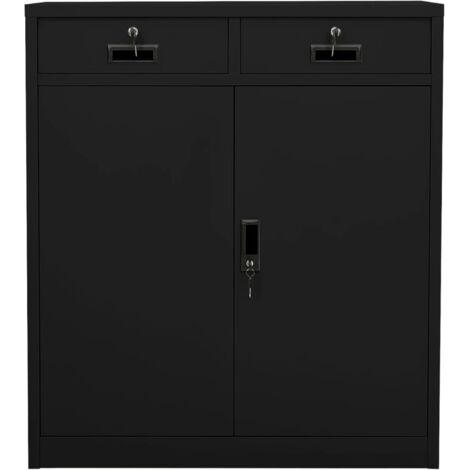 Armoire de bureau Noir 90x40x102 cm Acier vidaXL