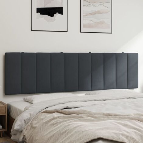 Vidaxl – Coussin de tête de lit 180 cm – Velours gris foncé – Rembourré mousse pour confort – Installation murale avec sangles